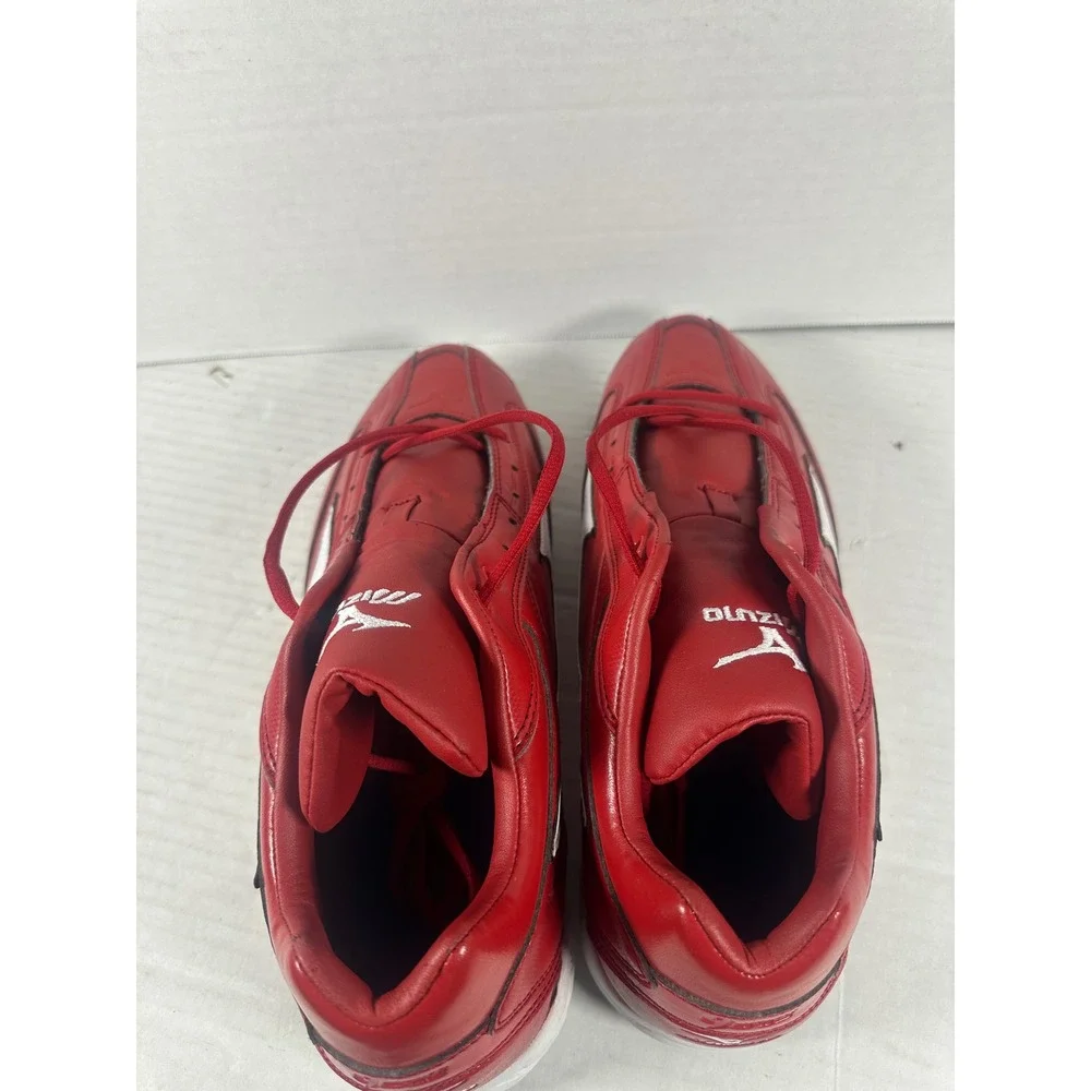 Mizuno 9-Spike Franchise Mid‎ G4 Baseball Cleats Red White Mens 14 320283.1000